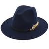Simple Fashion Formal Occasion Couples Woolen Hats Large Brimmed Jazz Hats Autumn And Winter Fashion British Vintage Top Hats