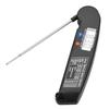 LCD Digitales Lebensmittelthermometer mit Klappsonde Küchenkochen BBQ Grill Temperaturtester Schwarz