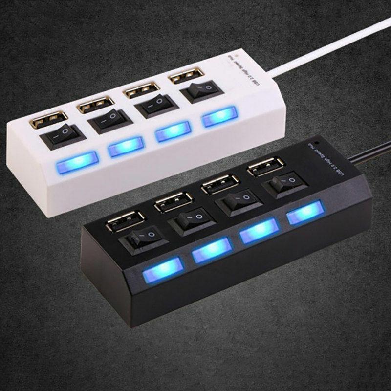 USB-elosztó 2.0 több USB-port 4/7 portos elosztó nagy sebességű USB-elosztó be-/kikapcsolóval USB-elosztó