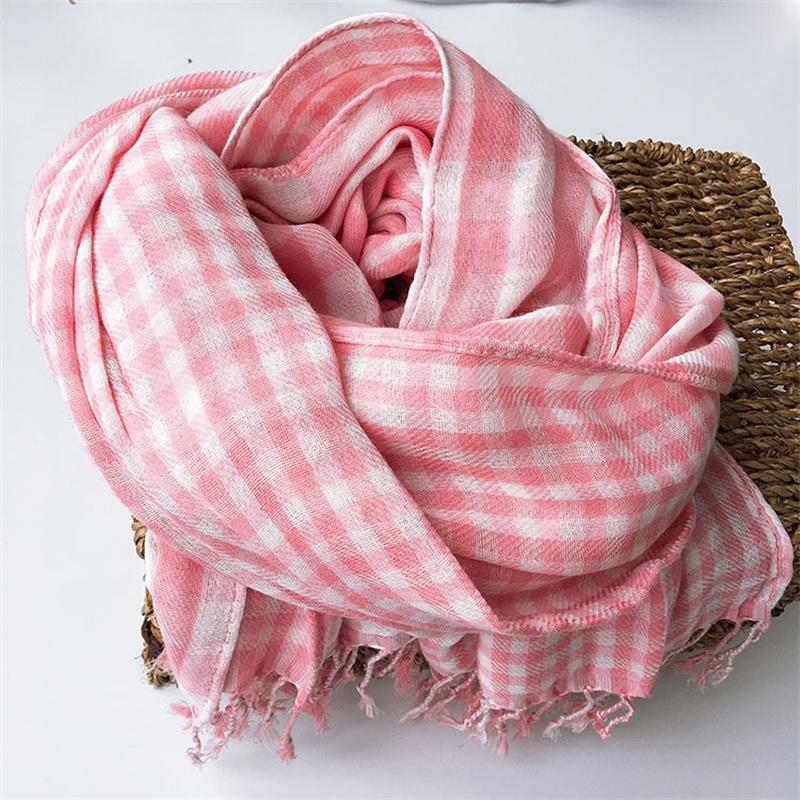 Luxury Brand Plaid Scarves Cotton Shawls Lovers Winter Warm Plaid Shawl Double Layers Tassel Scarves