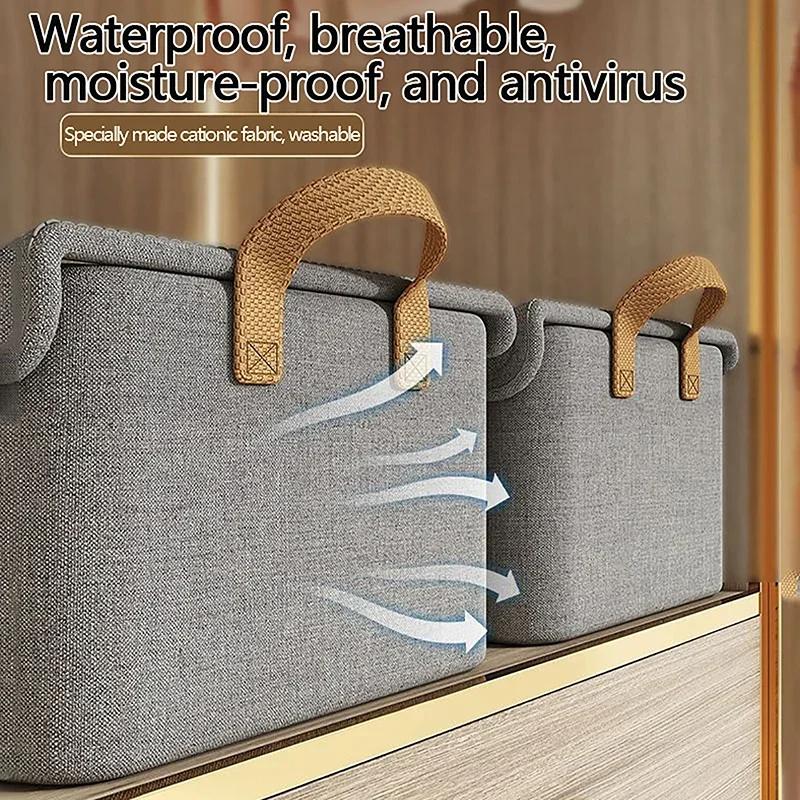 Steel Frame Folding Storage Boxes with Cover Dust-Proof Moisture-Proof Clothes Trousers Socks Home Organization Drawer Wardrobe Storage Box