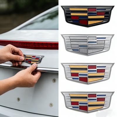 2 Stück 19,3x7,5cm 11,9x4,6cm Auto Front Heck Emblem Logo Aufkleber für XT6 Mittleres Kofferraumemblem Auto Zubehör