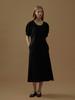 Mout Back Ribbon Shirring Dress (Mout Black)