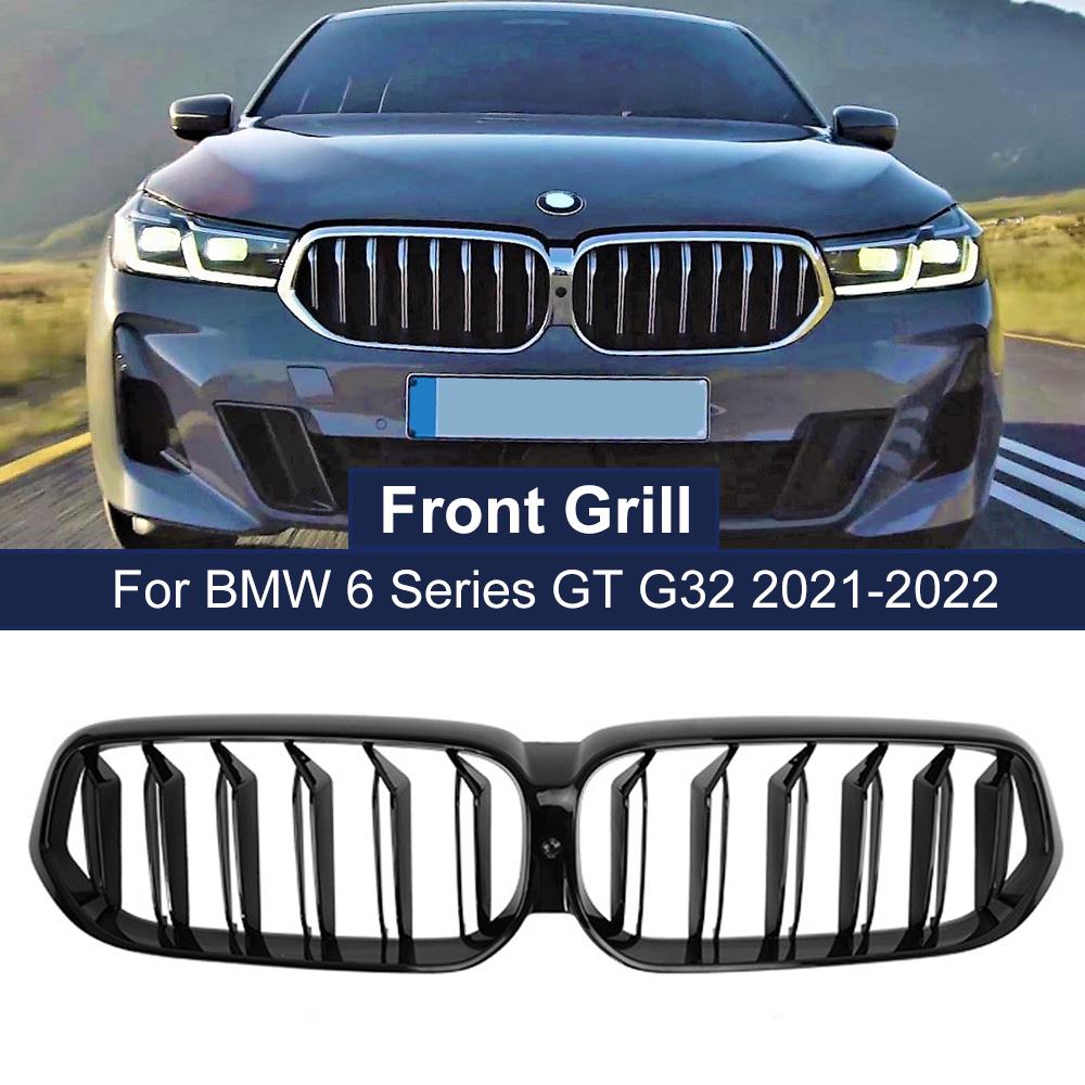 Front Center Hood Kidney Grill for BMW 6 Series GT G32 -2022 Auto Bumper Kidney Grills Gloss Black Replacement