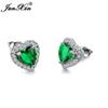Luxury Female Black/Green/Red/Blue/White Stud Earring Fashion Small Opal Heart Earrings For Women Vintage Wedding