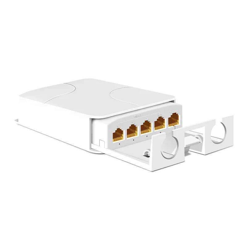 5 Port POE Repeater IP55 Waterproof 100/1000Mbps 1 To 4 Network Switch VLAN 44-57V PoE Extender for IP Camera Wireless AP