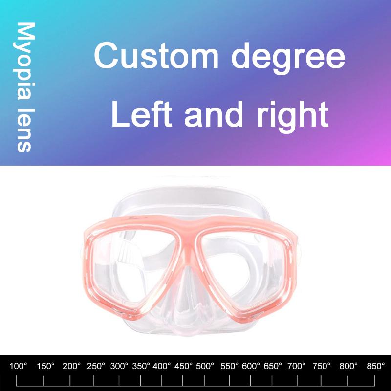 -1.5 To -8.5 Myopia Adults Silicone HD Clear Anti Fog Diving Eyewear Masks Custom For Left Right Eyes Different Degrees Li Practical Use