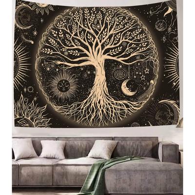 Sun Moon And Stars Tree Of Life Tapestry Ambient GalaxyStyle Wall Decoration Living Room And Bedroom Decorative Hanging