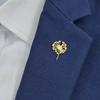 Luxury Flower Lapel Pin Stainless Steel Suit Badge Pin Trendy Women Brooch Gift