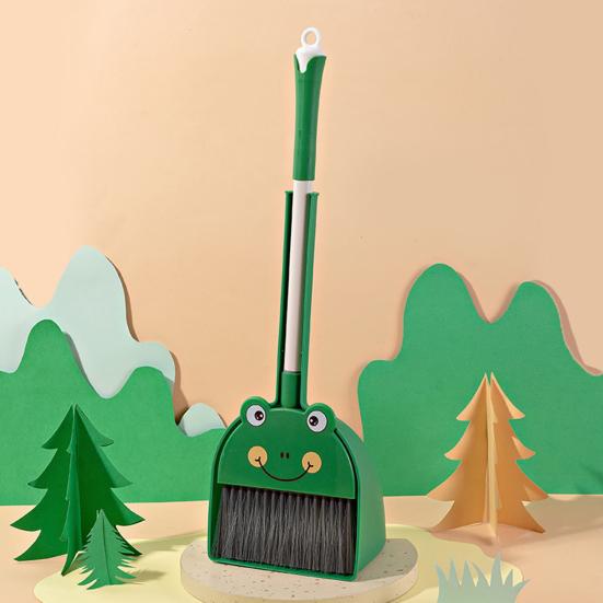 Kids Cleaning Brush Set Cartoon Animal Shape Toddler Broom Dustpan Set Children Cleaning Toy Accessories