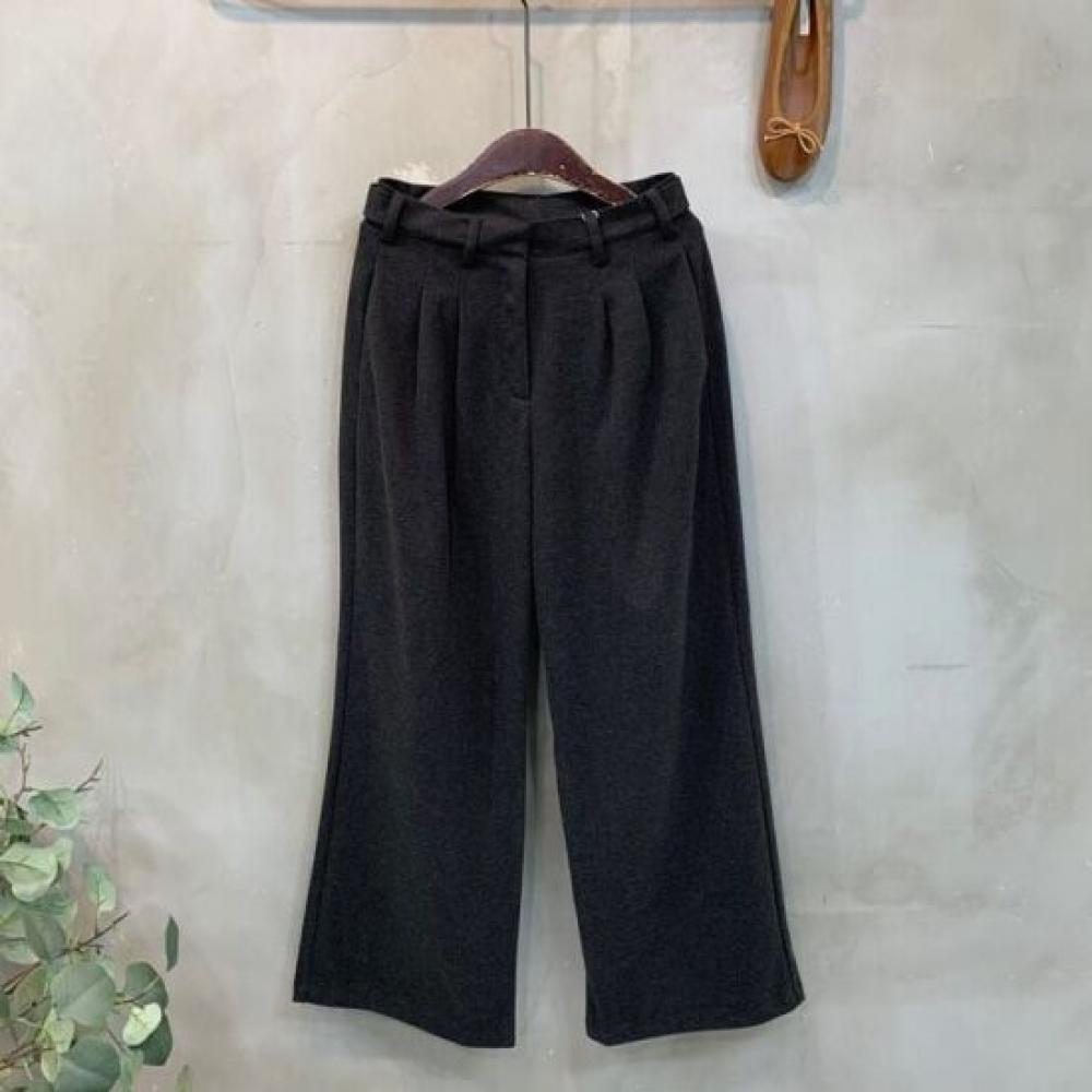 C S In The Room Ykk Zipper bruShed Wool Button tuCk Wide SlaCk 3Color