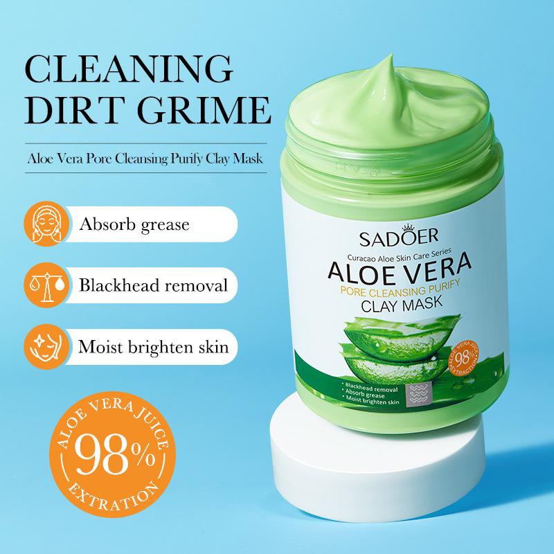 Masca de Noroi cu Aloe Vera 100gSADOER Curățarea Porilor Piele Delicată Gel Mască de Noroi