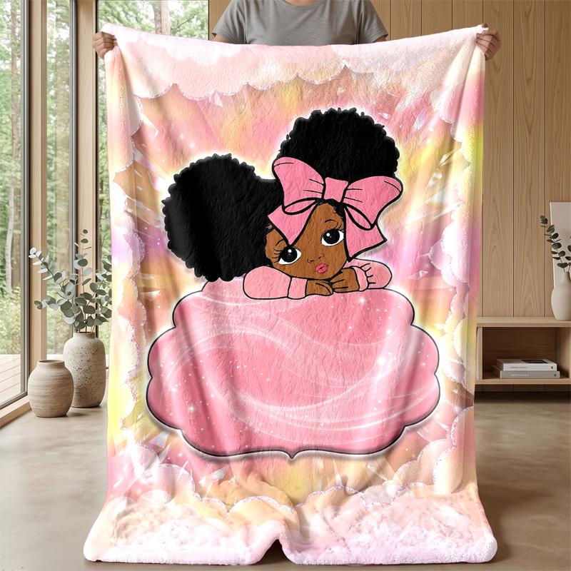 Peaceful Rainbow Flowers Theme Blanket Lightweight Warm Flannel Blanket Decorative Throw Blanket for Home Decoration