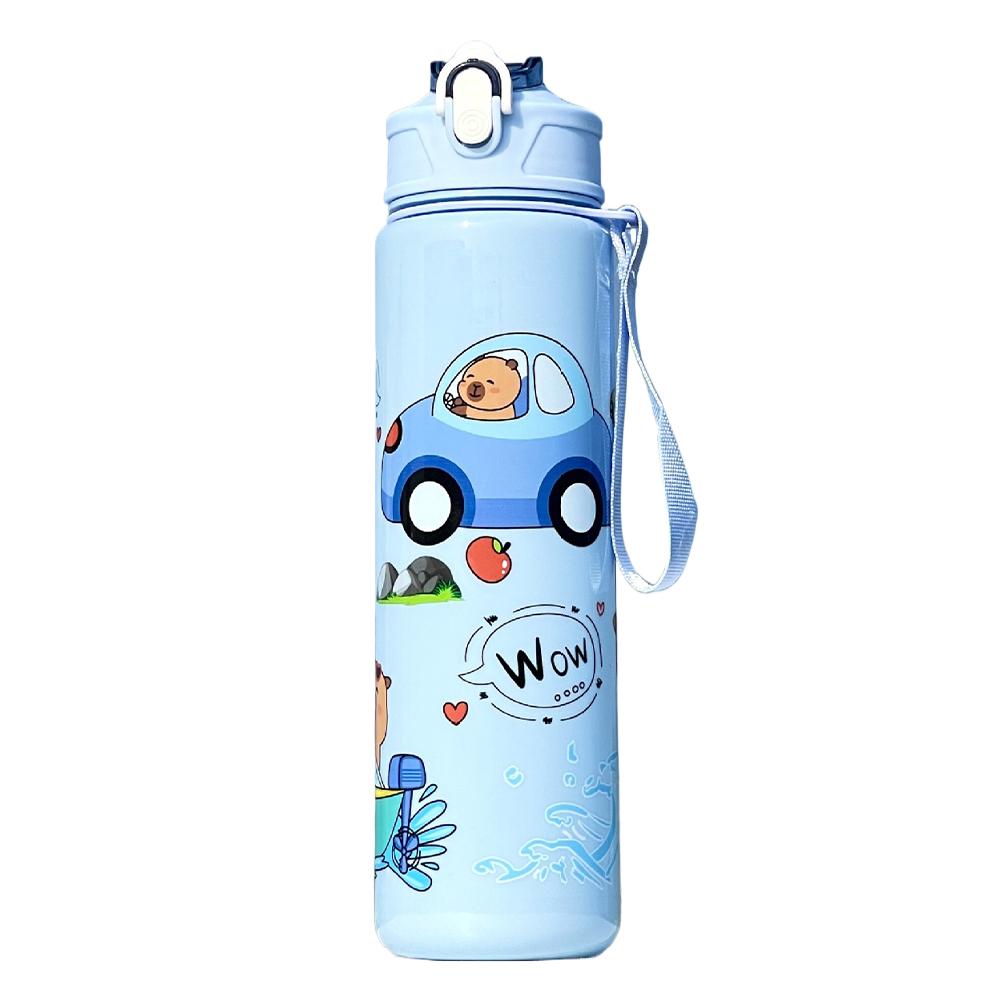 800/700ml Capybara Sport Waterfles met Rietje & Handvat Reis Waterbeker Grote Capaciteit Kawaii Waterfles voor Fitness Sport