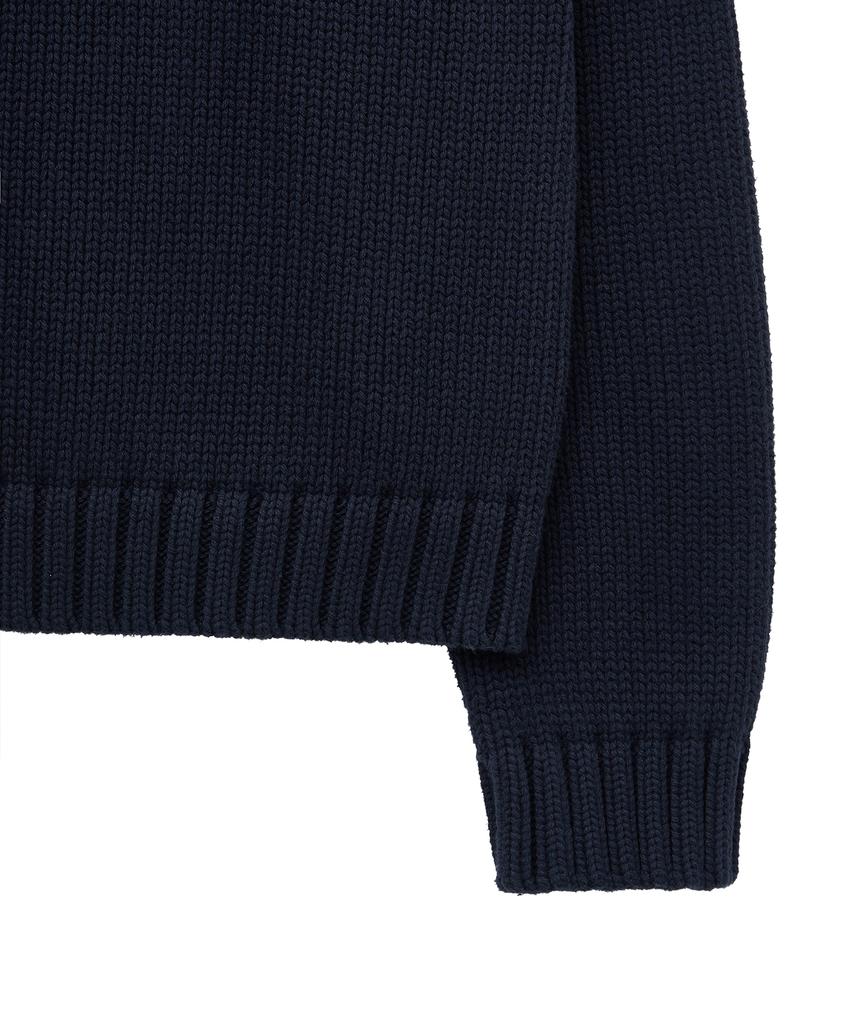 NOIRER Low Gauge Heavy Crop Knit (Navy)