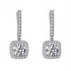 High-quality Silver Color Dangle Earrings Women Wedding Band Jewelry Brilliant Crystal CZ Stone Anniversary Gift