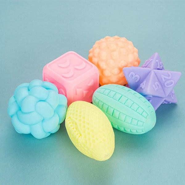 TT Pet Puppy Cube Squeak Toy 6-Piece Set, Mixed Colors, 1 Set