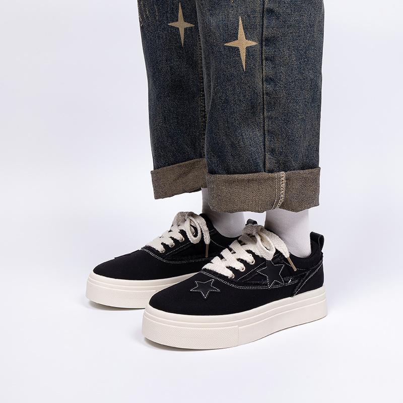 Global Casual Board Shoes Men's ZHQ-HY836 Spring Black Men's Shoes Trend Versatile Men's Platform Canvas Shoes Men
