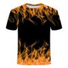 Färgglada Lågor Coola T-shirts 3D-tryck Män Kvinnor Rundhals Kortärmad T-shirt Oversized Harajuku Y2k Toppar T-shirts Barnkläder