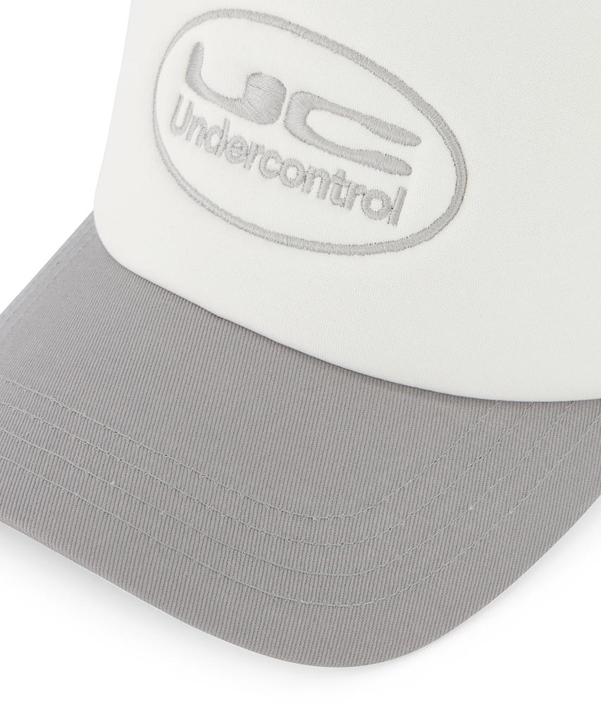 Eondeokeonteulol Summer Mesh Sunblock Logo Color Block Ball Cap Unisex Baseball Cap Uc Circle / Mesh Trucker B B / P Grey
