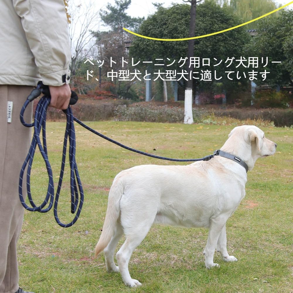 YYKSYDPT Long Leash Ideal for Large and Medium Long Dog Leash with Comfortable Handle and Reflective Strips 20m, Dogs, Tangle-Free (Black, 20M)