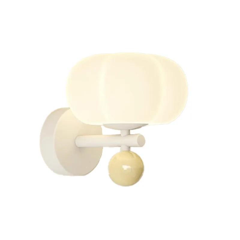 Bedroom Headboard Wall Lamp Cream Wind Creative Pumpkin Aisle Light Warm Romantic Living Room TV Background Wall Chandelier