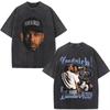 Rapper Kendrick Lamar DAMN Washed Tshirt Mens Women Clothing Fashion Vintage Casual Oversized Short Sleeve T Shirts Streetwear