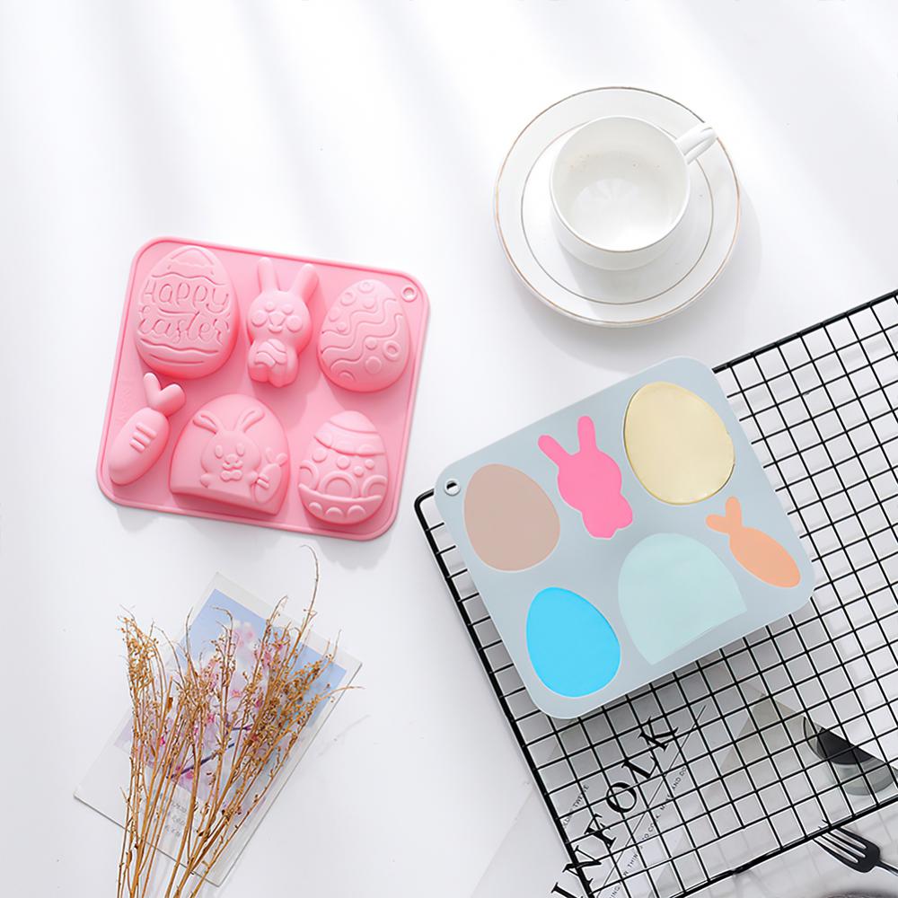 1~10PCS Cake Mold Cute Egg And Rabbit Style Gift Available For Easter Food Grade Silicone Kitchen Baking Accessories Tools