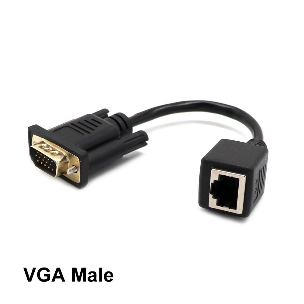 Plug and Play LAN CAT5 CAT6 Network Cable Adapter VGA Extender Ethernet Port VGA To RJ45