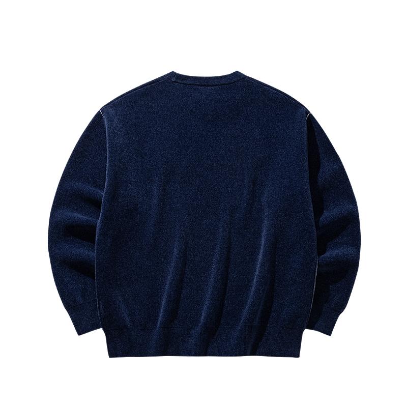 Anta Fan Zhendong Series Round Neck Casual Pullover Letter Long Sleeve Knit Sweater Unisex Sweater 172628703R-3