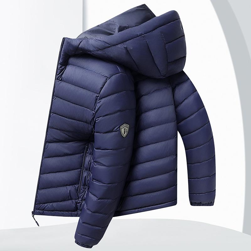 Light Down Jacket Men's Hooded Short Middle-aged and Young Men's Autumn Down Jacket