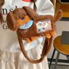 Women Y2K Dachshund Dog Shoulder Bag Brown Puppy Crossbody Bag Japanese Style Large Capacity Cartoon Ita Bag Women