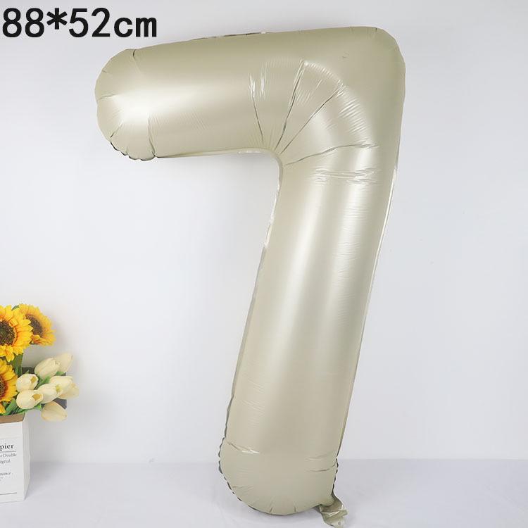 40-Inch American Caramel Cream Number Balloons - Birthday Party Decoration Slim Aluminum Foil Balloons
