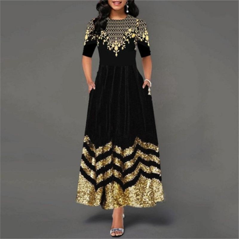 JPNTKY Fashion Summer Spring Short Sleeve O-Neck Casual Dresses