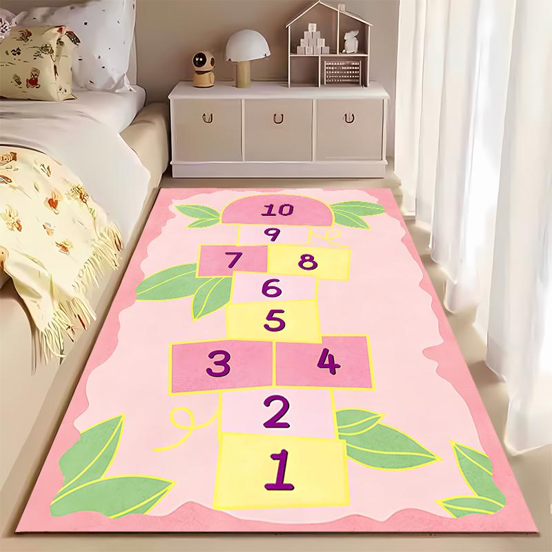 Cute Lion Hopscotch Rug for Kids Suitable for Use As an Anti-slip Game Mat for Living Room and Bedroom Sofas