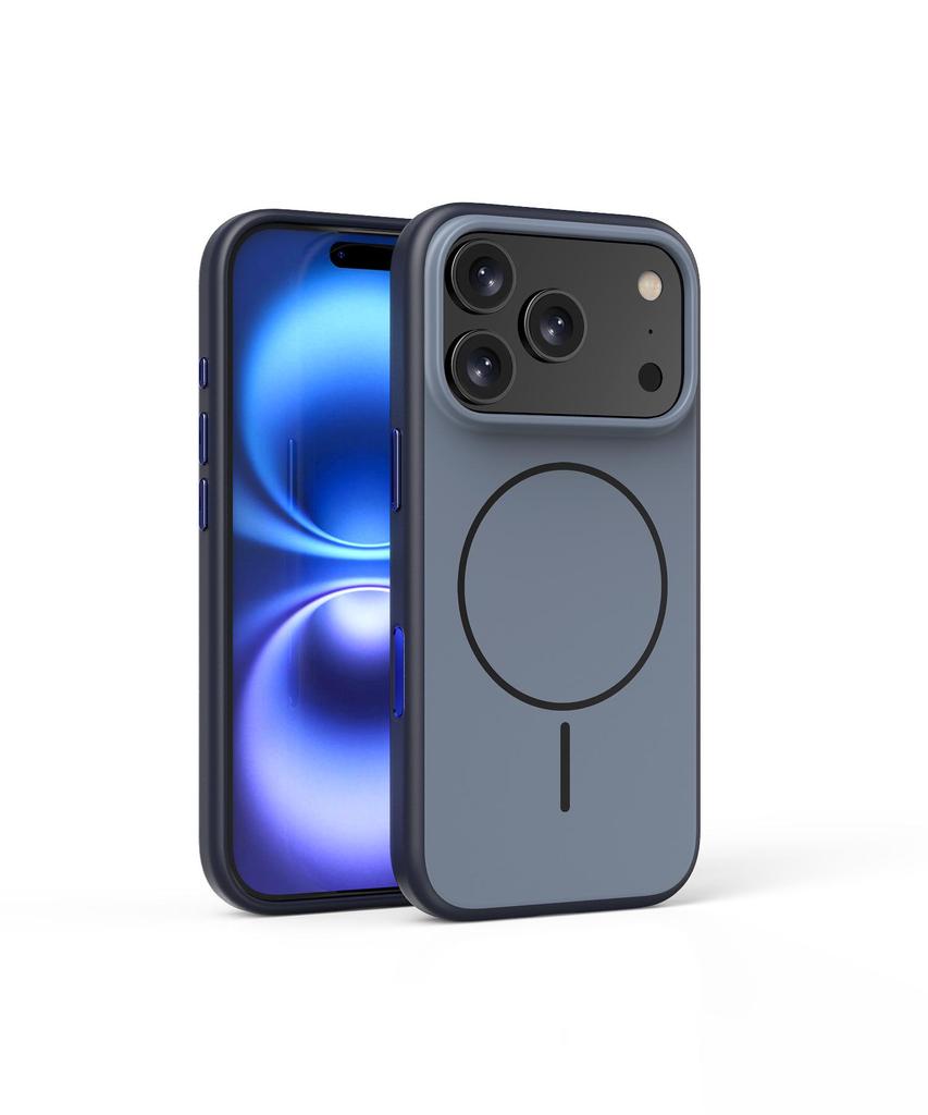 iPhone 17 Pro Max Frosted Magnetic Color Block Air Drop-Proof Case