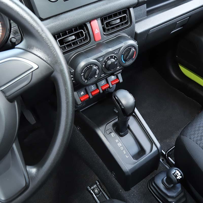 ABS-Autofensterknopf-Zieraufkleber für Suzuki Jimny 2019+, Innenausstattung, Silber, Kohlefaser bedruckt