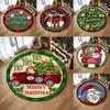 Christmas Ornaments Round Rug Merry Christmas Santa Rudolph Riding Home Mat  Living Room Decor Sofa Rug Festival Event Carpet