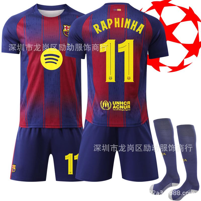 2526 No. 11 Raphinha World Cup Barcelona Home Jersey