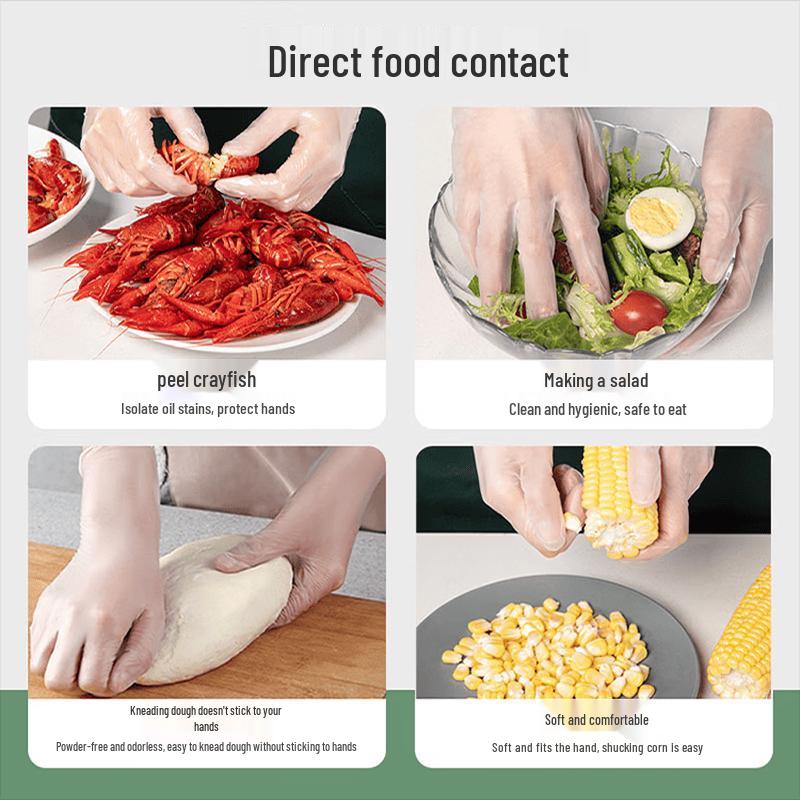 ZISIZ Food-Grade Thickened Disposable PVC Gloves