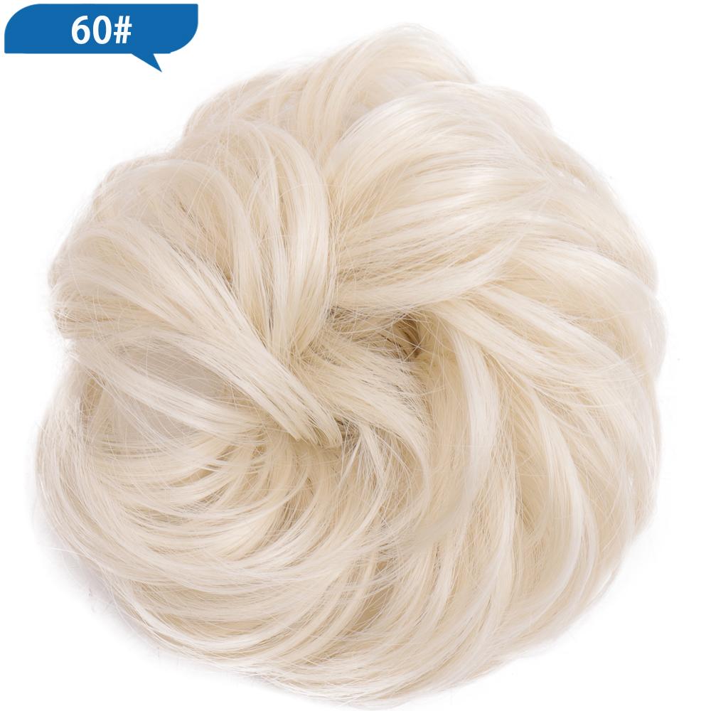 Haarknoten, Haarteil, dunkelbraun, Messy Bun, Haarverlängerung, für Damen, gewellt, lockig, Hochsteckfrisur, Haargummi, elastisch