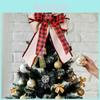 Christmas Decorative Plaid Ribbon Bow With Red And Black For Tree Topper Decor
