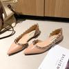 Pointed Side Empty Versatile Women's Single Shoes 2025 Spring and Summer New Shallow Mouth Willow Nails Patent Leather Temperament Flat-soled Single S
