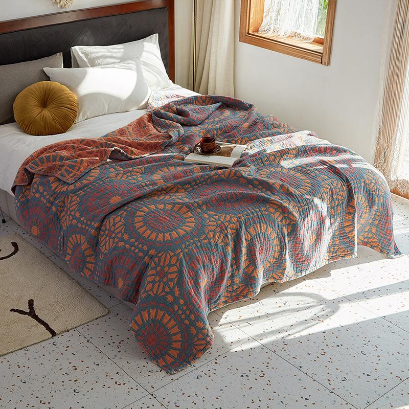 Four-layer Cotton Gauze Throw Blanket Couch Simple Towel Quilt Single Double Lunch Nap Blanket Summer Air Conditioning Cool Quilt For Home