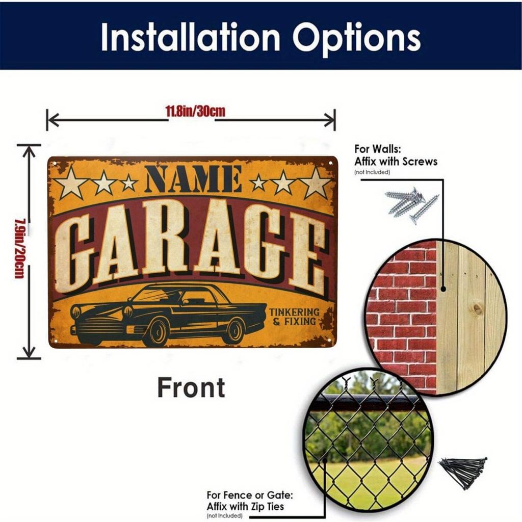 Personalized Custom Metal Sign Retro Garage Man Cave Office Wall Decor
