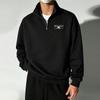 Men's Quarter-Zip Stand-Up Collar Sweatshirt, Printed Half-Zip Sweatshirt-A Stylish, Versatile Stand-Up Collar Top for Men This Fall and Winter
