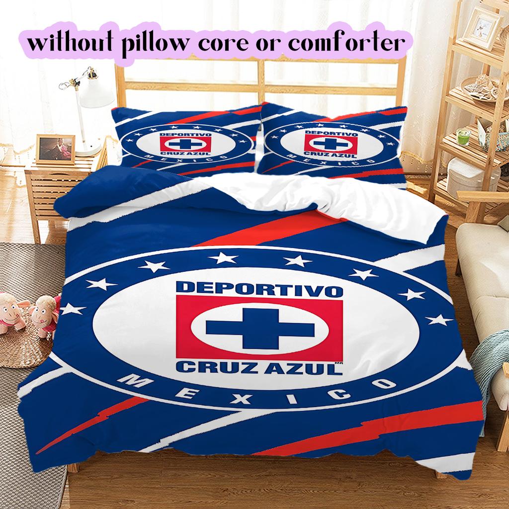 Cruz AzulMuster Bettwäsche Steppdecke Set Bettbezug Kissenbezug Heimdekoration Geburtstagsgeschenk (1 Bettbezug + 2 Kissenbezüge, ohne Füllung)