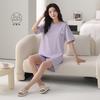 1011 New Pajamas with Chest Pads Women's Summer Pure Cotton Thin Short-sleeved Shorts Cotton Cartoon Loungewear