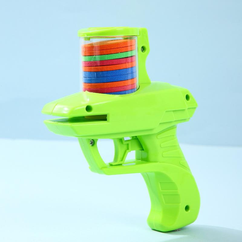 Disc Launcher Toy with Trigger 15 EVA Discs Outdoor Garden Backyard Lawn Park Kids Flying Disc Shooter Game Toddlers Boys Girls Gift