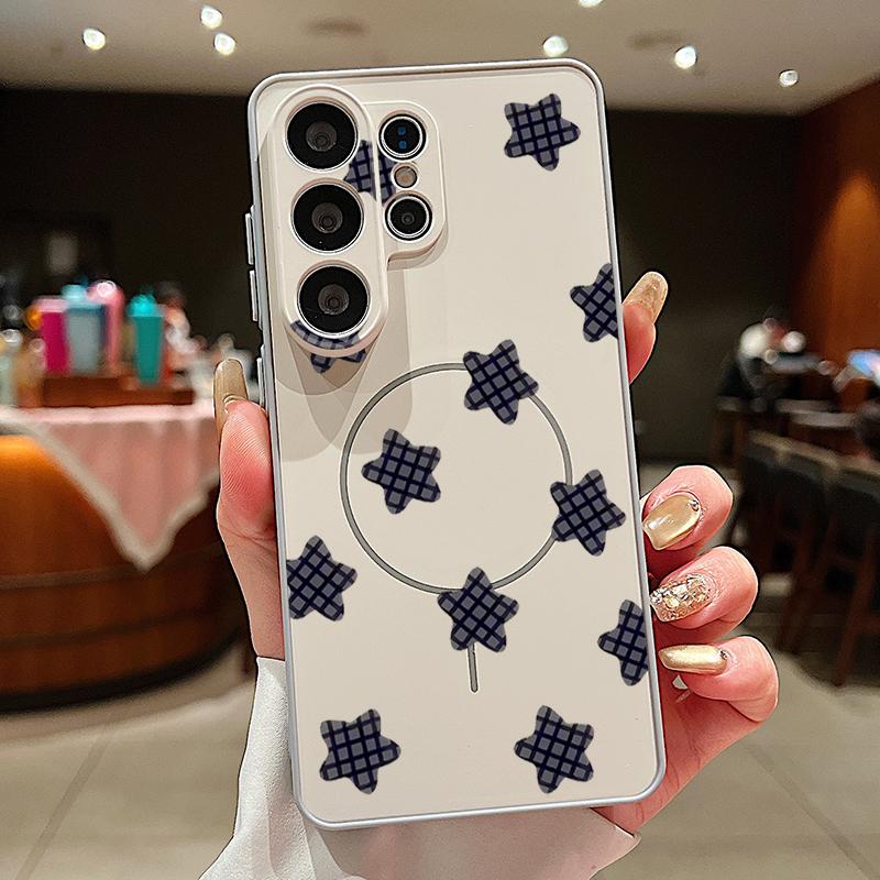 Magnetic For Magsafe Case For Samsung Galaxy S26 Ultra S25 Edge S24 Plus S23 FE S22 A17 A54 A55 A56 A57 5G Lucky Stars Planet Pattern Cover